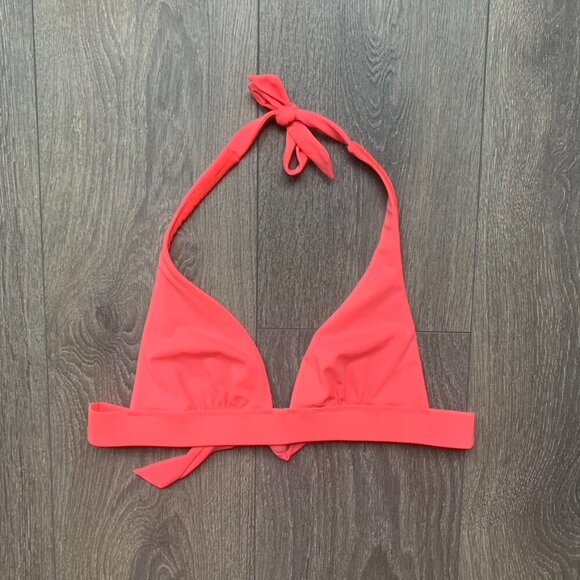 Victoria's Secret Triangle Bikini Top Halter tie Coral Pink Y2k 2000s Size XS - Picture 6 of 13